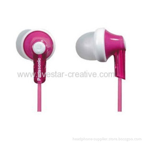 Panasonic Rp-hje120 Wired Stereo Earphone Earbuds Pink With 3 Pairs Earbuds